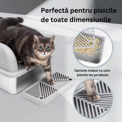 Litiera inox SHAW® XL pentru pisici, cu prag si lopatica incluse, usor de curatat, rezistenta