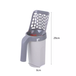 Lopatica litiera pisici cu sac gunoi integrat detașabil + 1 rola saci gunoi