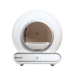 Litiera automata smart SHAW® V3 pentru pisici, auto-curatare, eliminare mirosuri prin ionizare, aplicatie mobila, 9L