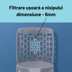 Lopatica litiera pisici cu sac gunoi integrat detașabil + 1 rola saci gunoi