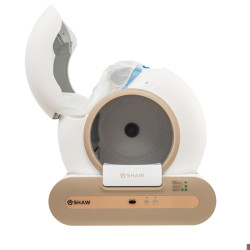 Litiera automata smart SHAW® Plus, pentru pisici, auto-curatare, eliminare mirosuri, aplicatie mobila, 9L