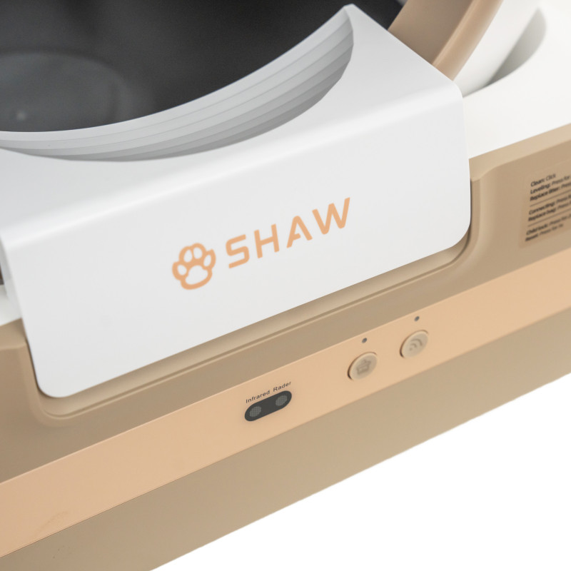 Litiera automata smart SHAW® Plus, pentru pisici, auto-curatare, eliminare mirosuri, aplicatie mobila, 9L