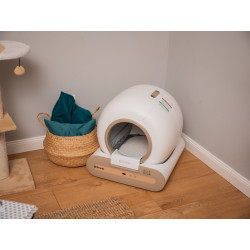 Litiera automata smart SHAW® Plus, pentru pisici, auto-curatare, eliminare mirosuri, aplicatie mobila, 9L