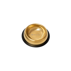 Castron din inox tip bol pentru caini si pisici SHAW, 16 cm, auriu