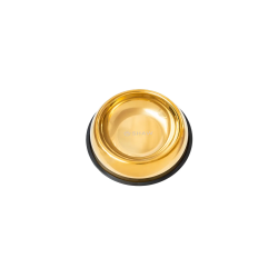 Castron din inox tip bol pentru caini si pisici SHAW, 16 cm, auriu