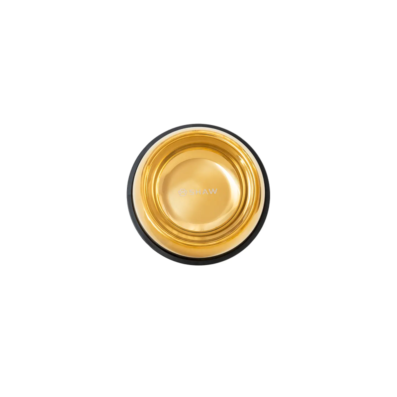 Castron din inox tip bol pentru caini si pisici SHAW, 16 cm, auriu