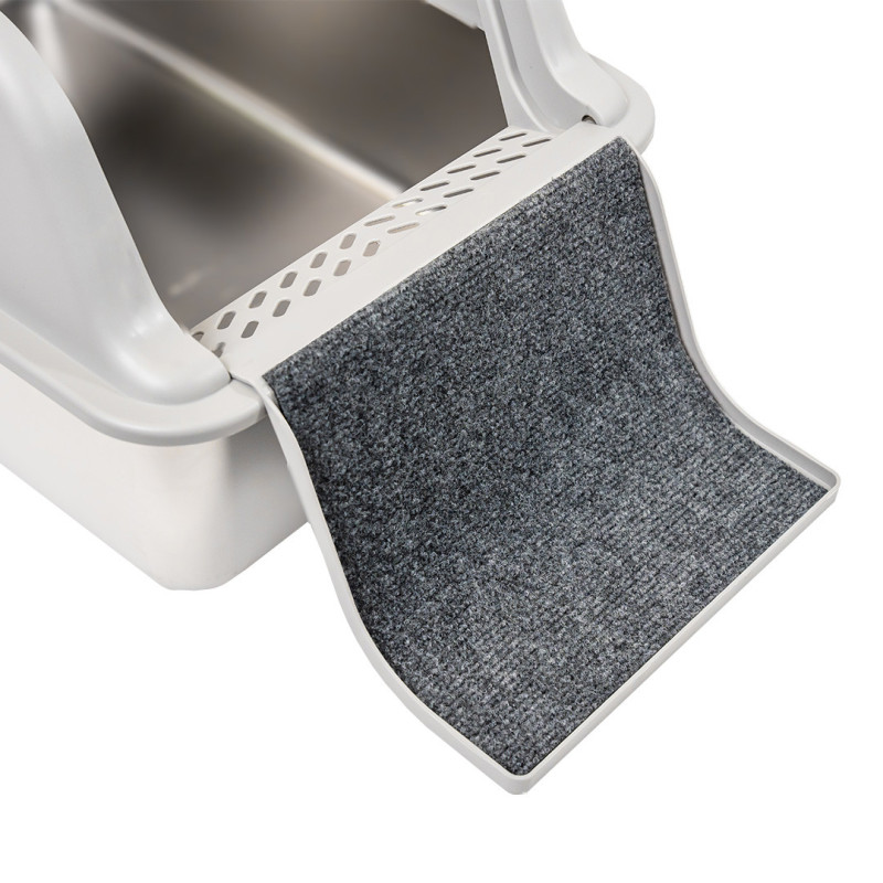 Litiera inox SHAW® XL pentru pisici, cu prag multifunctional si lopatica incluse, usor de curatat, rezistenta