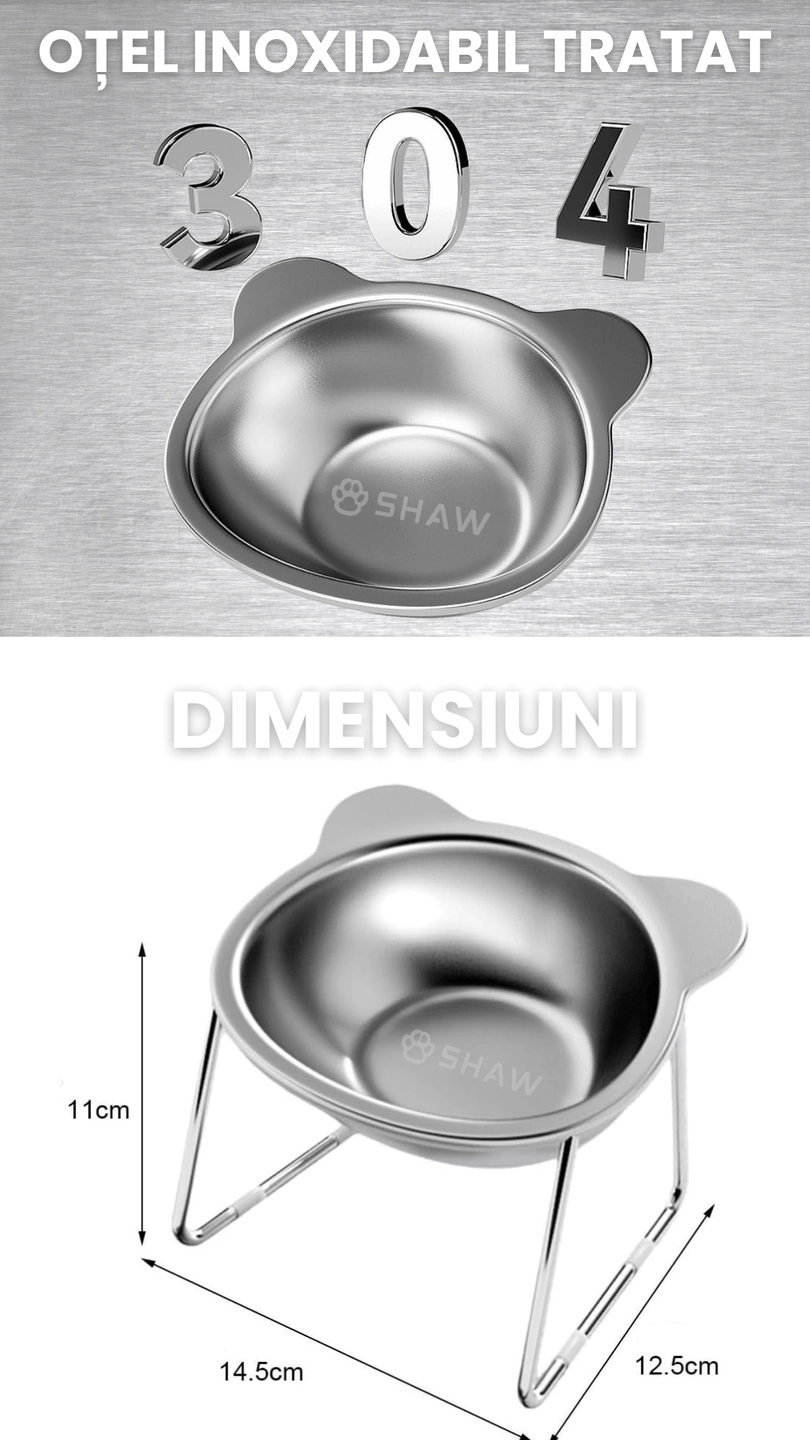 Bol inox pentru pisici