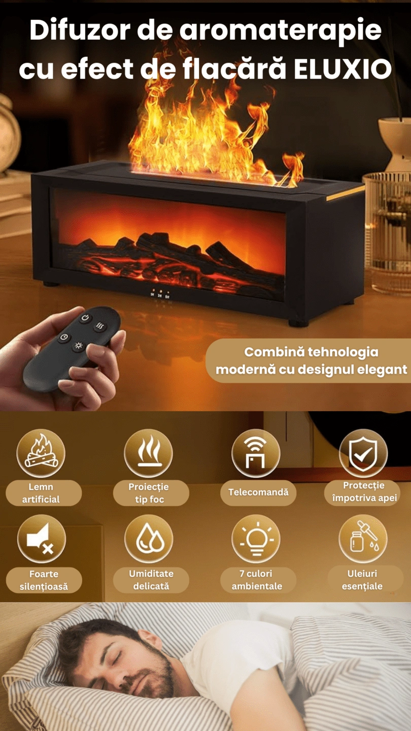 Difuzor aromaterapie semineu Eluxio