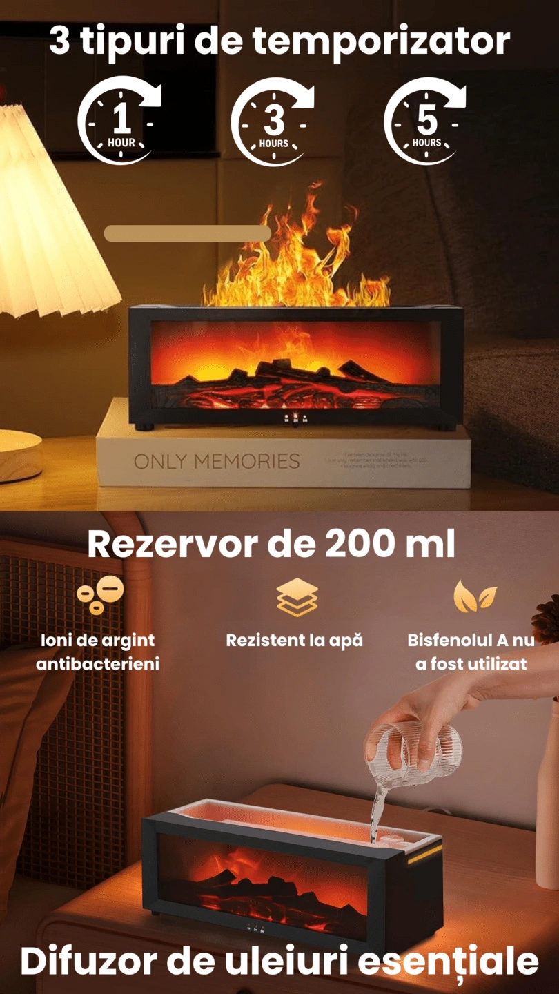 Difuzor aromaterapie semineu Eluxio