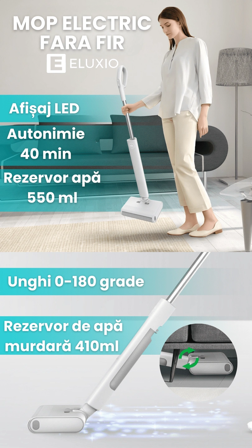 Mop cu aburi portabil Eluxio