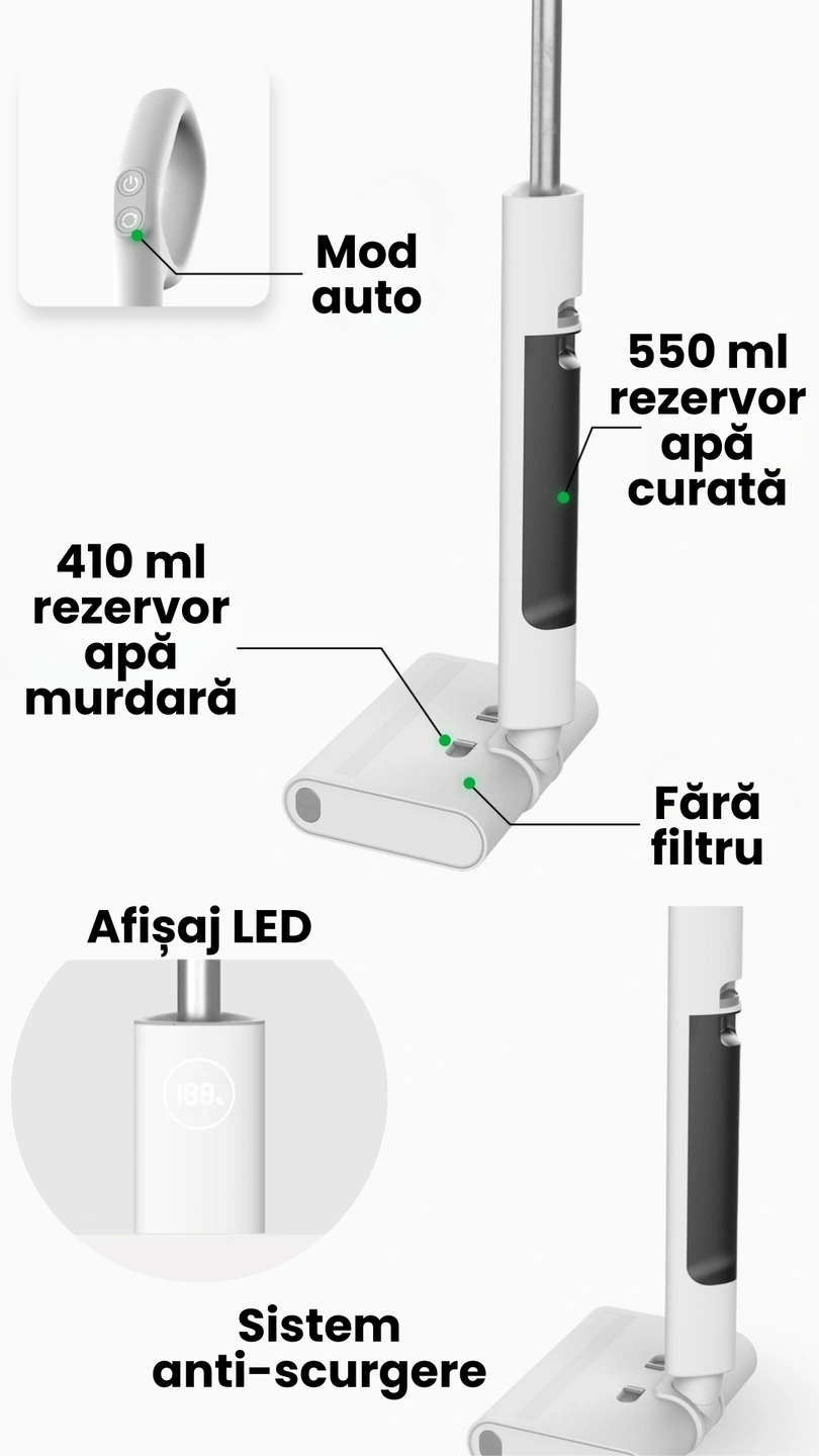 Mop cu aburi portabil Eluxio